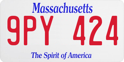 MA license plate 9PY424