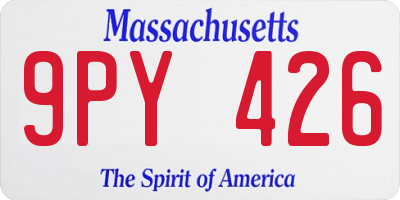 MA license plate 9PY426