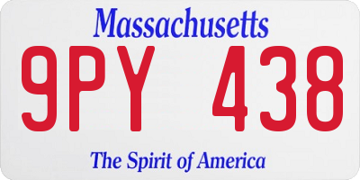 MA license plate 9PY438