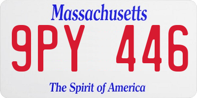 MA license plate 9PY446