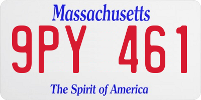 MA license plate 9PY461