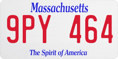 MA license plate 9PY464