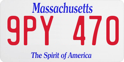 MA license plate 9PY470