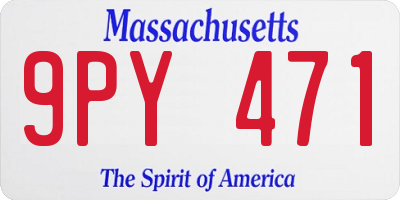 MA license plate 9PY471