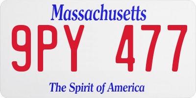 MA license plate 9PY477