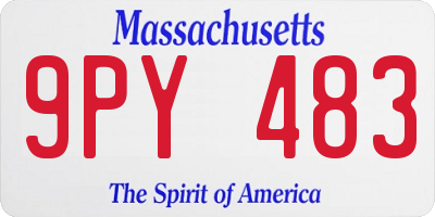 MA license plate 9PY483