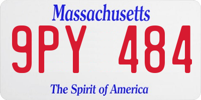 MA license plate 9PY484