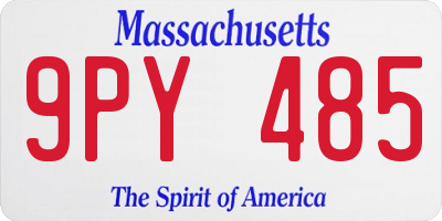 MA license plate 9PY485