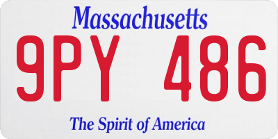 MA license plate 9PY486