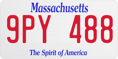 MA license plate 9PY488