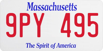 MA license plate 9PY495