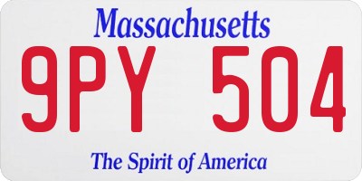 MA license plate 9PY504