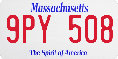 MA license plate 9PY508
