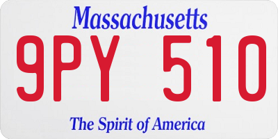 MA license plate 9PY510