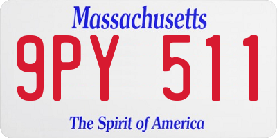 MA license plate 9PY511