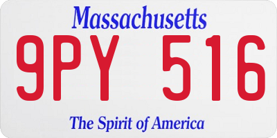 MA license plate 9PY516