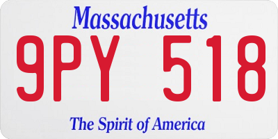 MA license plate 9PY518