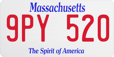 MA license plate 9PY520