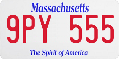 MA license plate 9PY555
