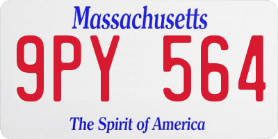 MA license plate 9PY564
