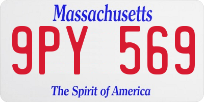 MA license plate 9PY569