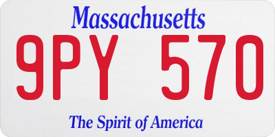 MA license plate 9PY570