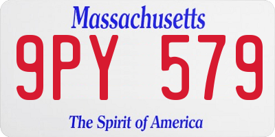 MA license plate 9PY579