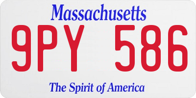 MA license plate 9PY586