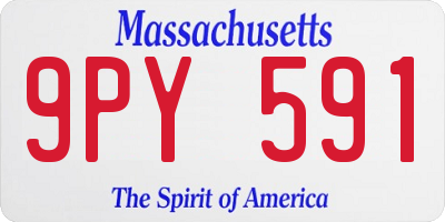 MA license plate 9PY591