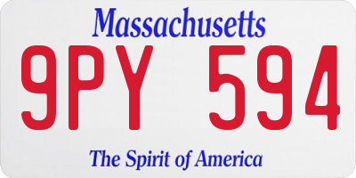 MA license plate 9PY594