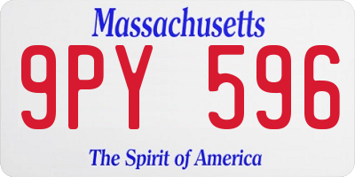 MA license plate 9PY596