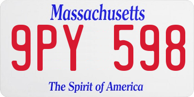 MA license plate 9PY598