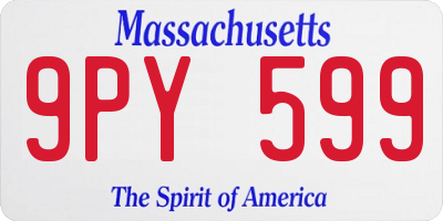 MA license plate 9PY599