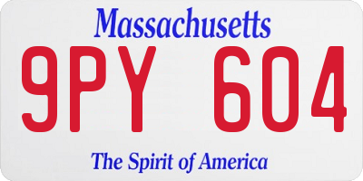 MA license plate 9PY604