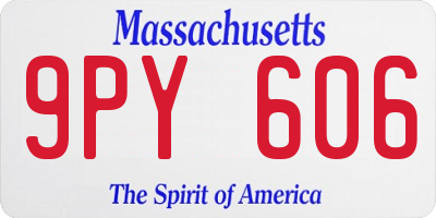 MA license plate 9PY606