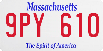 MA license plate 9PY610