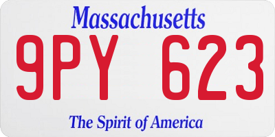 MA license plate 9PY623