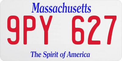 MA license plate 9PY627