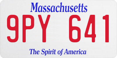 MA license plate 9PY641