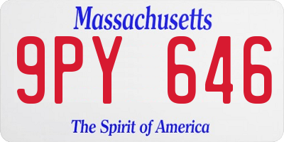 MA license plate 9PY646