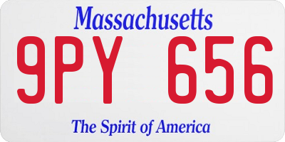 MA license plate 9PY656