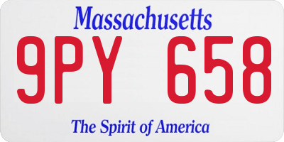 MA license plate 9PY658