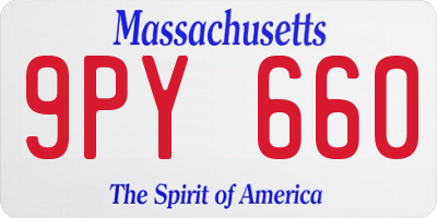 MA license plate 9PY660