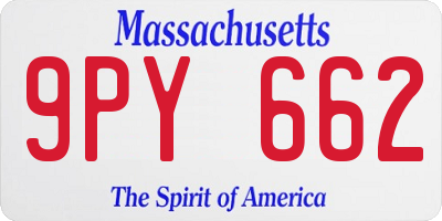 MA license plate 9PY662