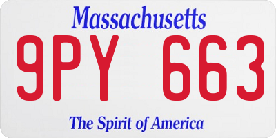 MA license plate 9PY663