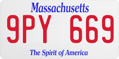 MA license plate 9PY669