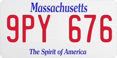 MA license plate 9PY676