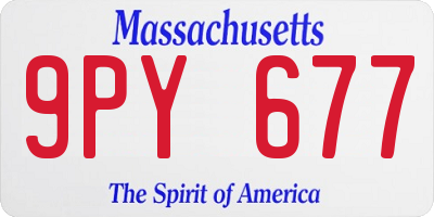 MA license plate 9PY677