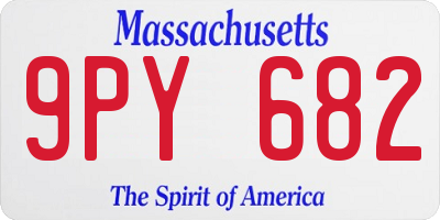 MA license plate 9PY682