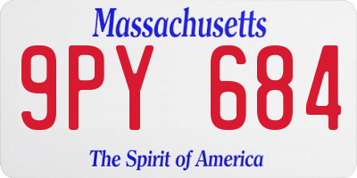 MA license plate 9PY684